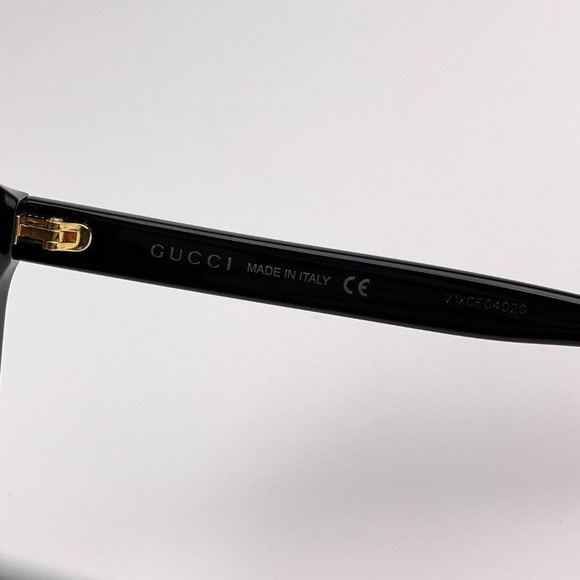Gucci GG0631S 001 Sunglasses Black Logo Gray Gradient Cat Eye Women